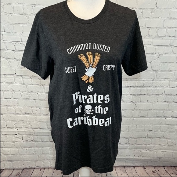 DISNEY Pirates of the Caribbean/Churros T-shirt Gray-Medium - Picture 1 of 2